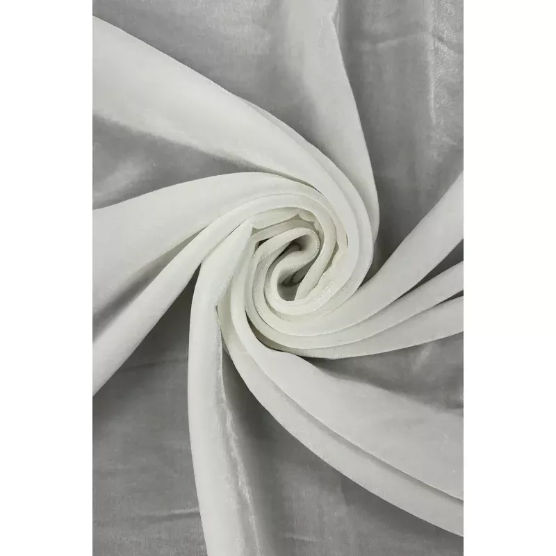 White Silk Rayon Velvet Fabric