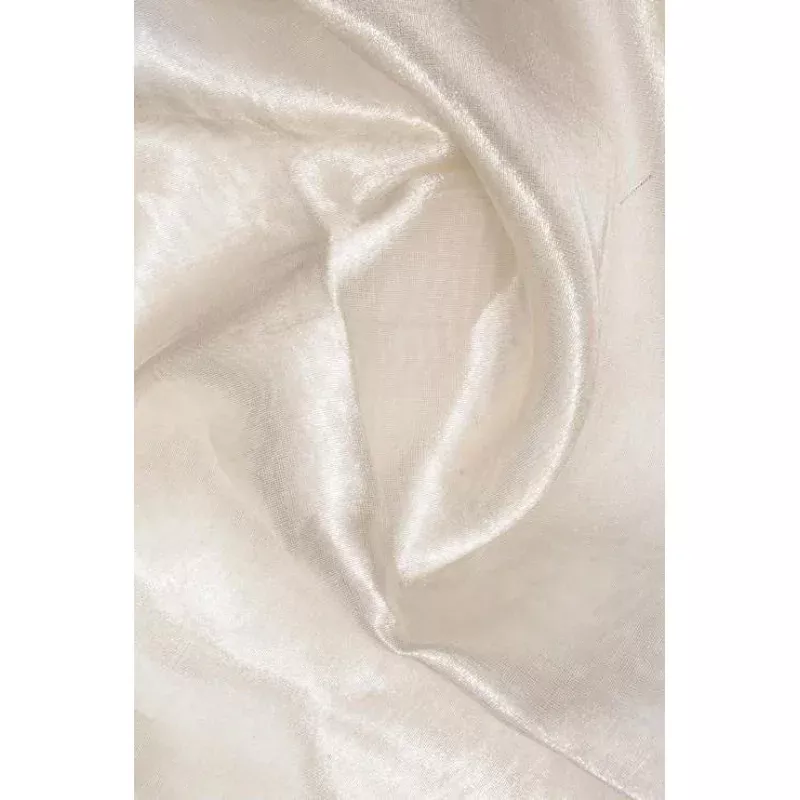 White Silver Metallic Organza Fabric