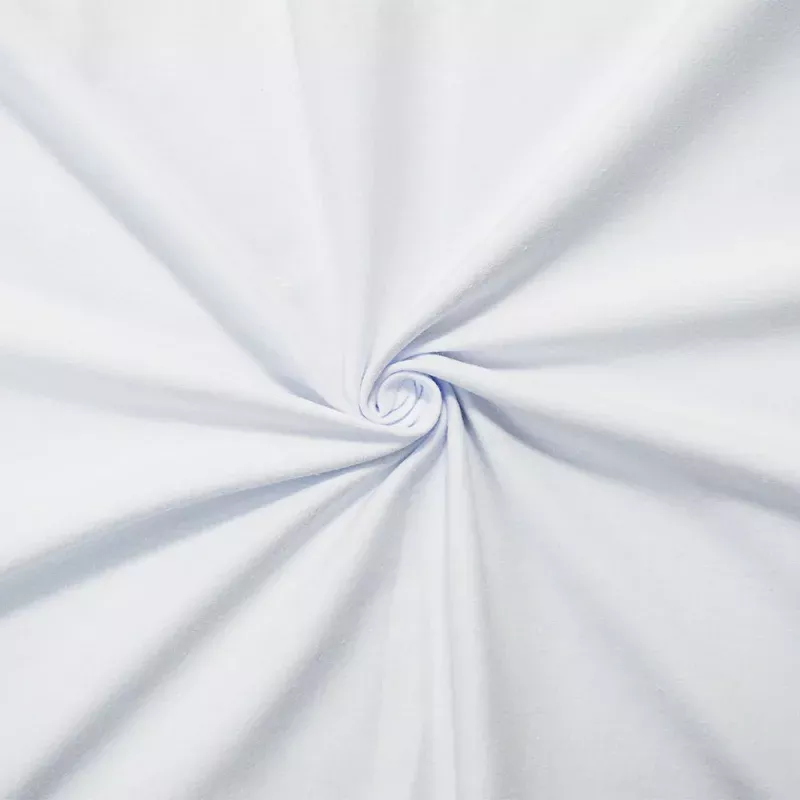 White Solid Cotton Spandex Knit Fabric - 10 oz - Reorderable