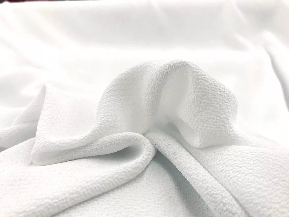Wholesale Bubble Crepe Georgette Fabric - White 25 yards