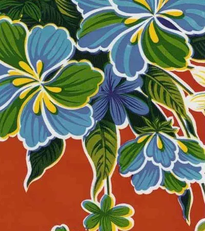 Wholesale Oilcloth - Hibiscus Red - 12 yds