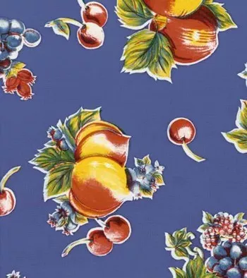 Wholesale Oilcloth - Pears and Apples Blue 12yds