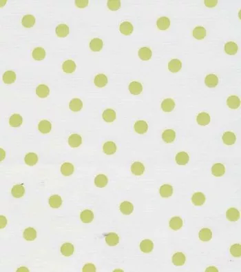 Wholesale Oilcloth - Polka Dots - Lime Green Dots on White - 12yds