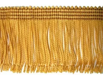 Wholesale Rayon Chainette Fringe - Mustard Gold #3 - 9 inch -18 yards