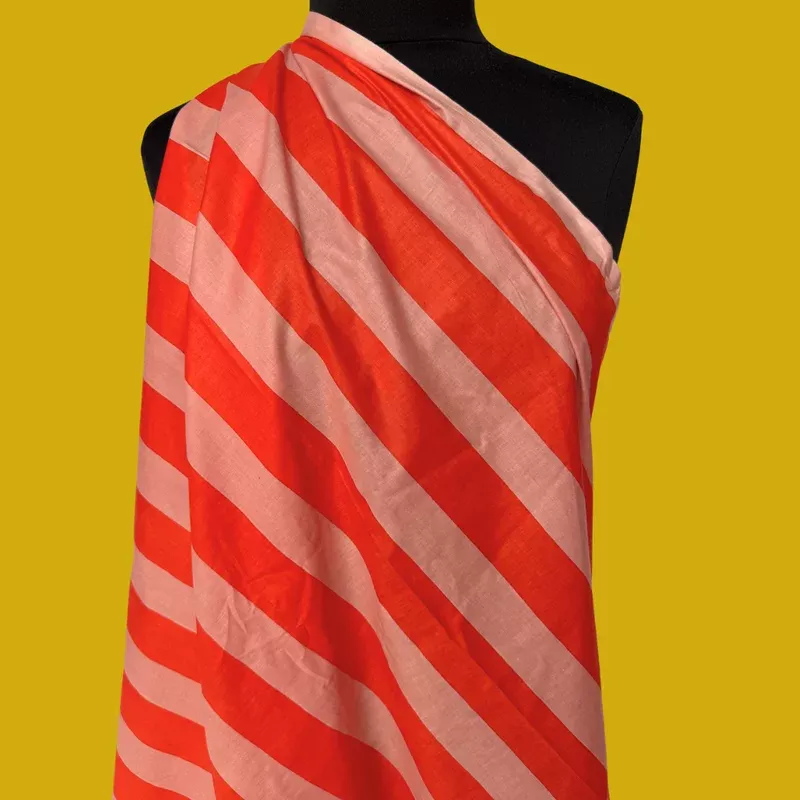 Wide Stripe in Mauve Circus – Screen Print Cotton