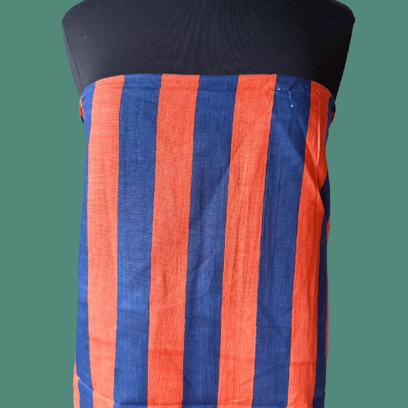 Wide Stripe in Tangerine – Custom Screen Print on Linen Cotton