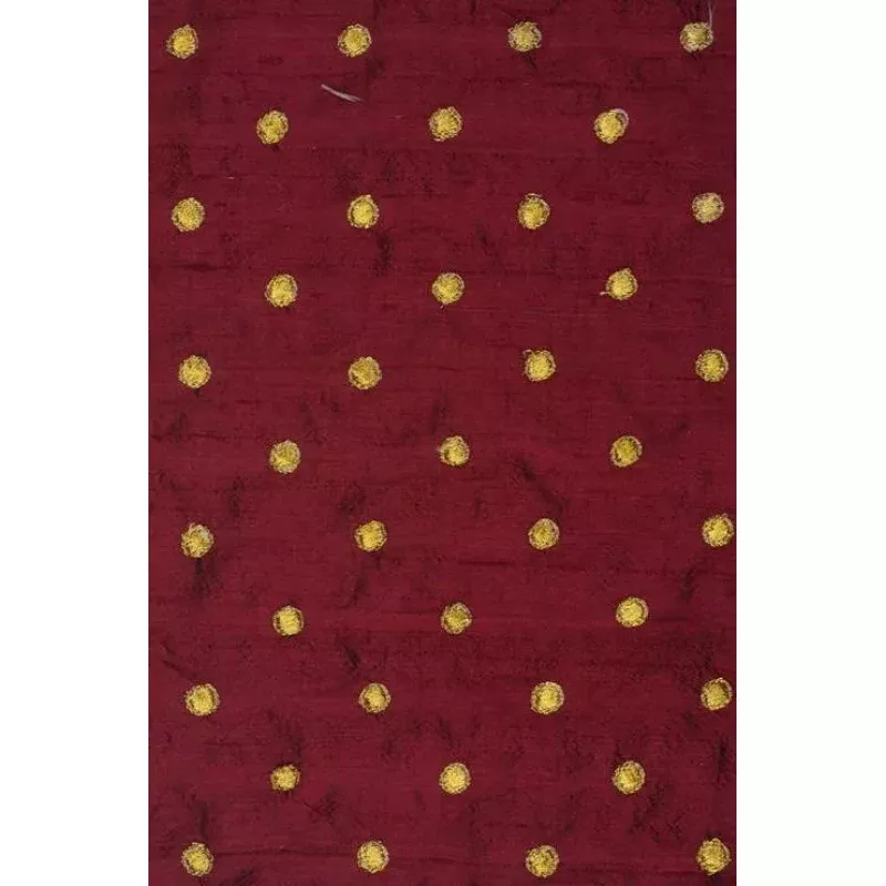 Wine 201 Embroidered Dupioni Silk