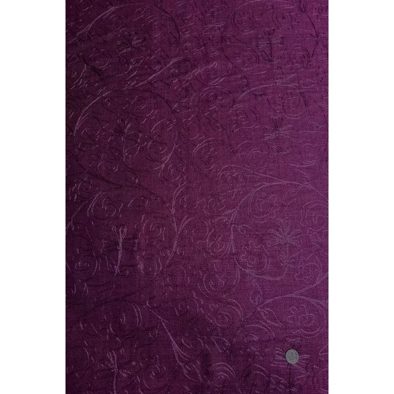 Wine Embroidered Silk Linen MEMT-018-17