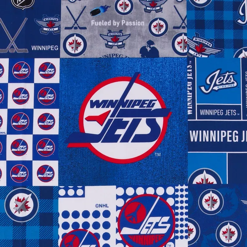 Winniperg Jets NHL COTTON Print – Blue
