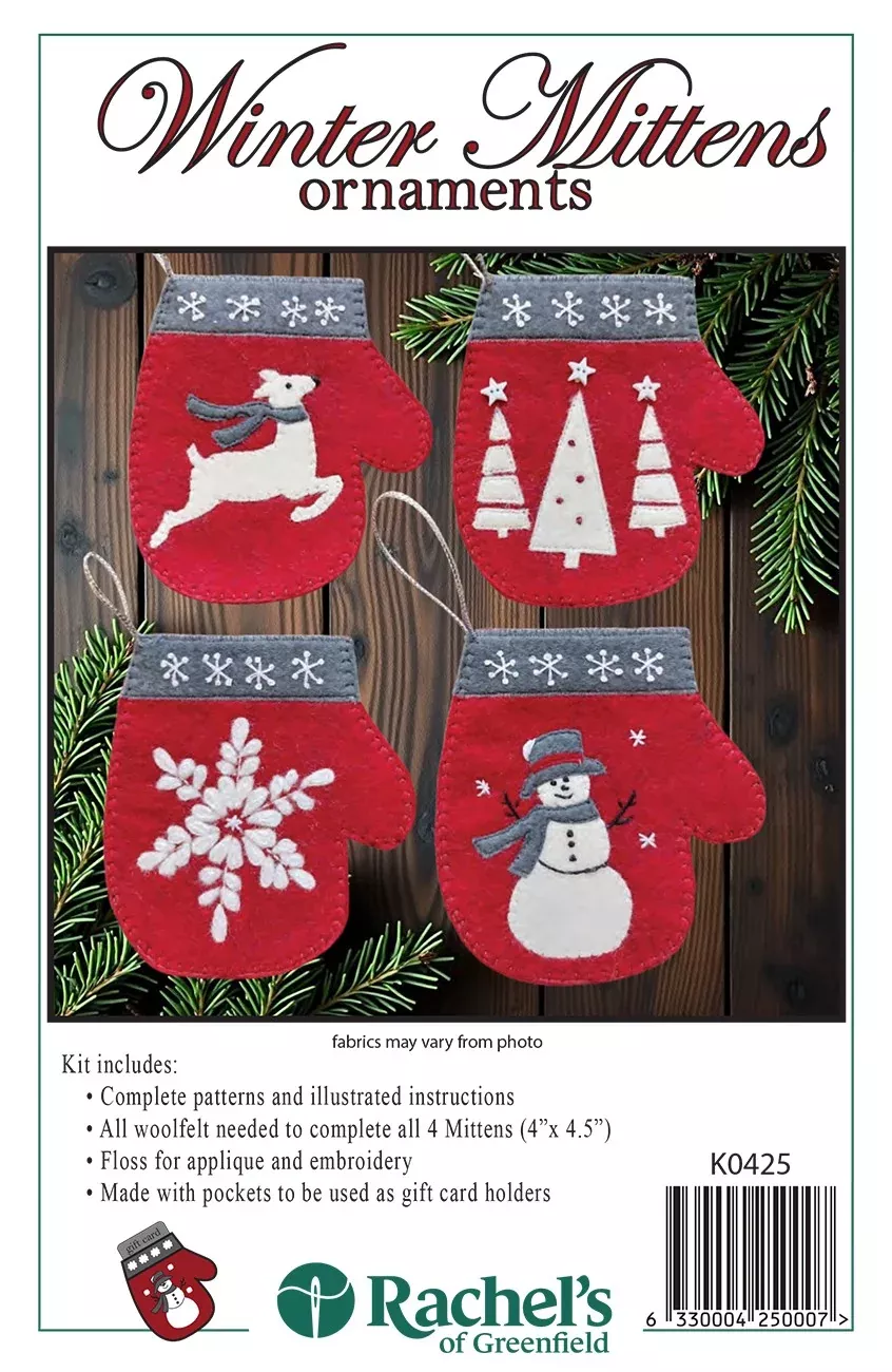 Winter Mittens Ornaments Kit
