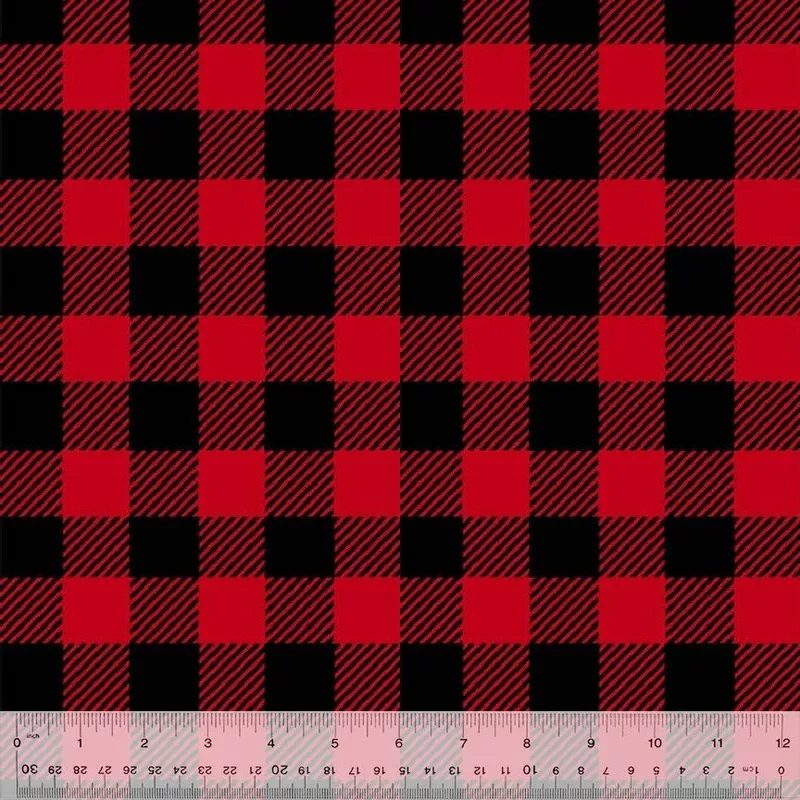 Winterfleece Prints Whistler Studios 17061-2 B/Red Buffalo Plaid Winterfleece