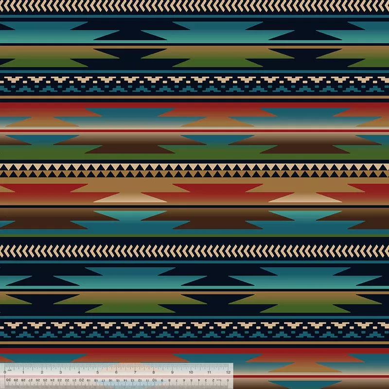 Winterfleece Prints Whistler Studios 38873-1 Blue Sunset Stripe Winterfleece