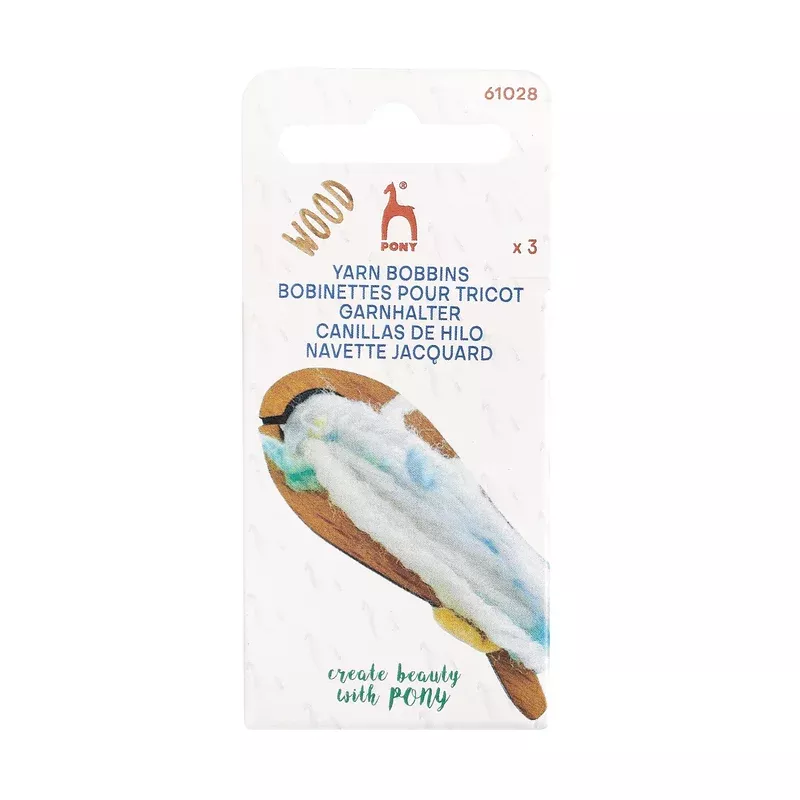 Wooden yarn bobbins by Pony