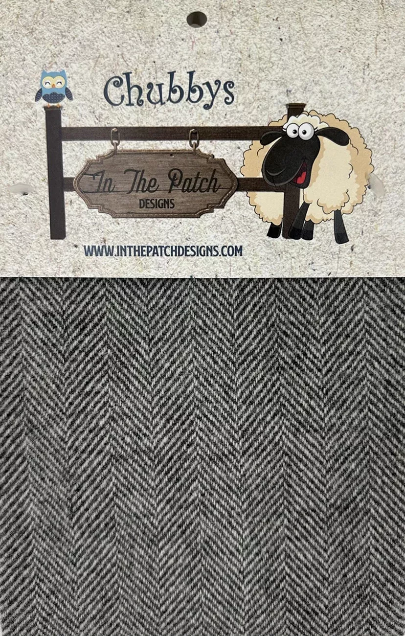 Wool Chubbys 16in Felted Square Grey Herringbone