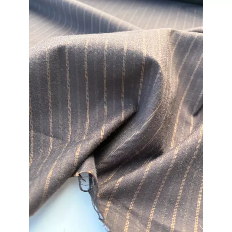 WOOL EDIT 007 brown striped wool stretch