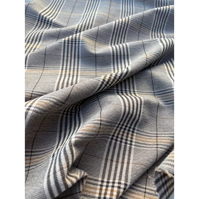 WOOL EDIT 009 checkered stretch fabric with wool
