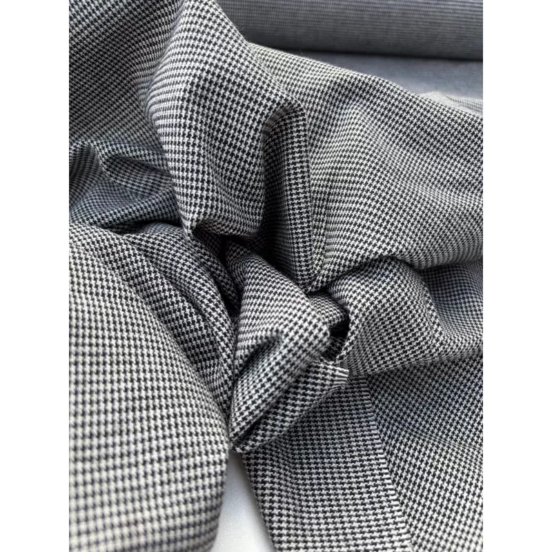 WOOL EDIT 032 black/white mini checkered wool stretch