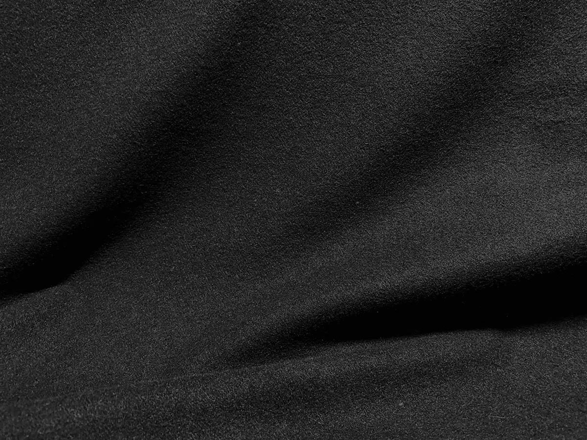 Wool Melton Coating Fabric - Black