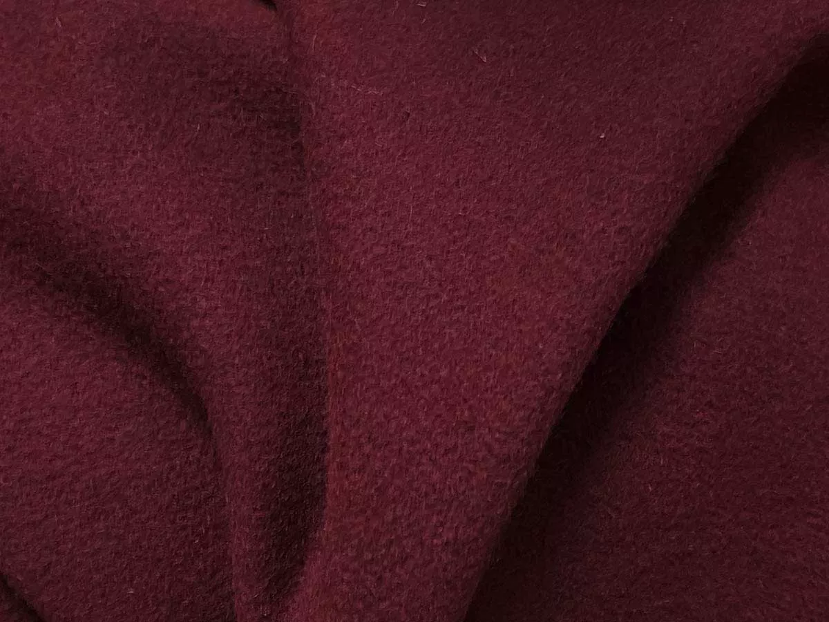 Wool Melton Coating Fabric - Dark Red