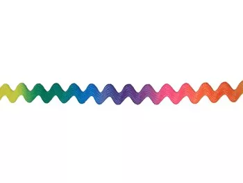 Wrights Printed Medium Rick Rack #403- Rainbow #001