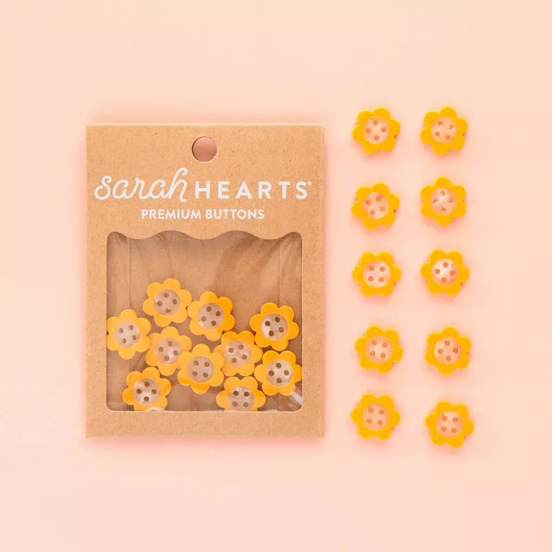Yellow Daisy Shirting Size 0.6″ Buttons