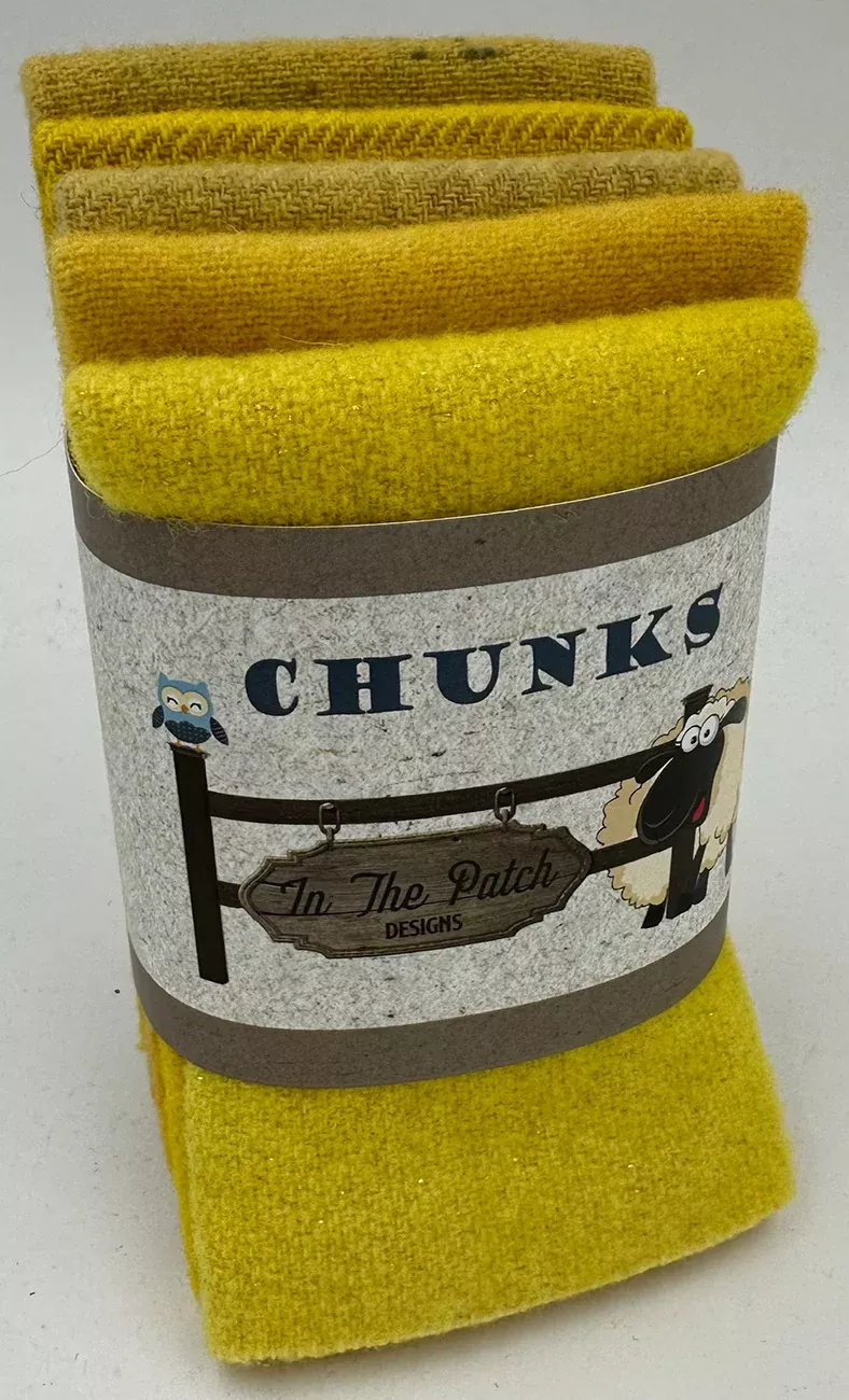 Yellow Wool Chunks 5pc 9in x 10in