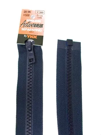 YKK Separating Zipper - One Way Opening, 20" - #560 Navy