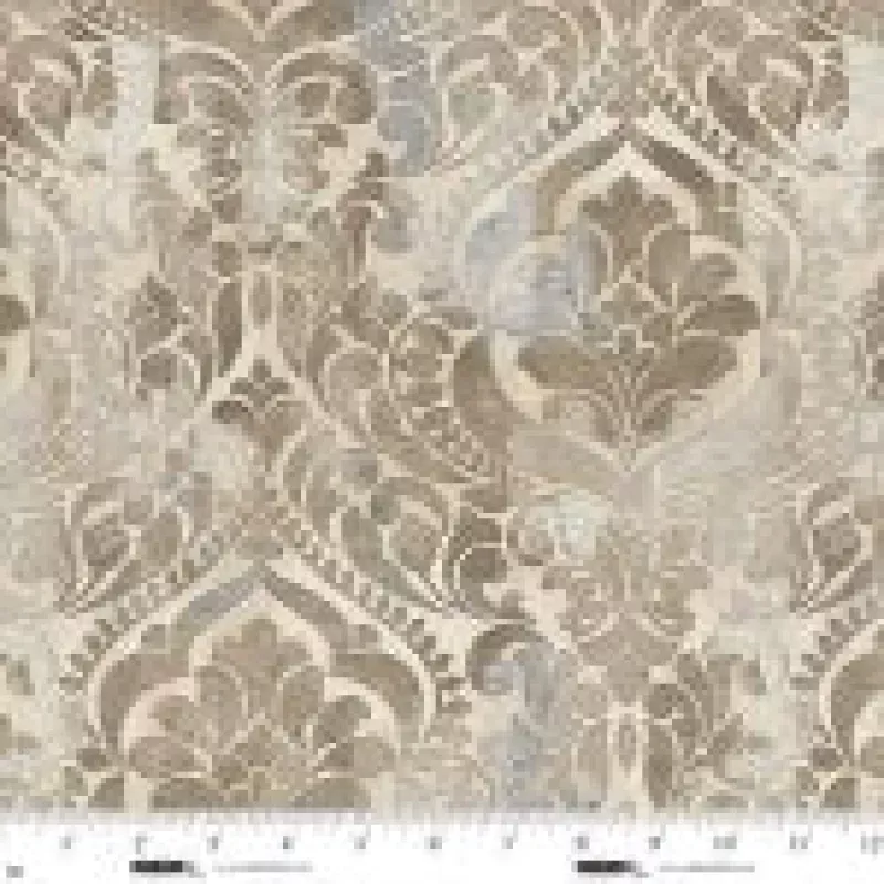 You Damask! – Wide Back Quilting Cotton Fabric – Sepia – 118″