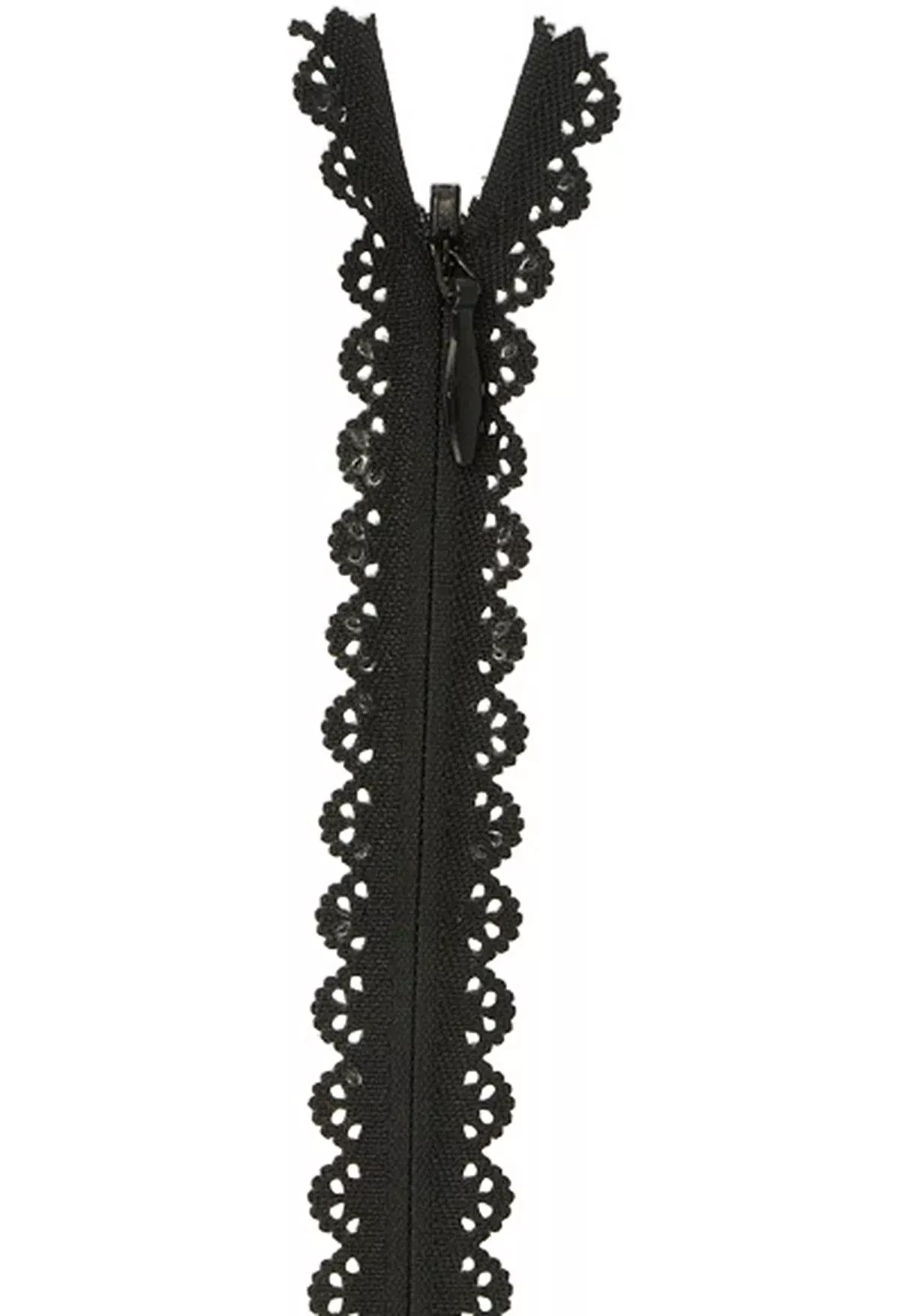 Zipper Lace 22cm, 19mm wide, black