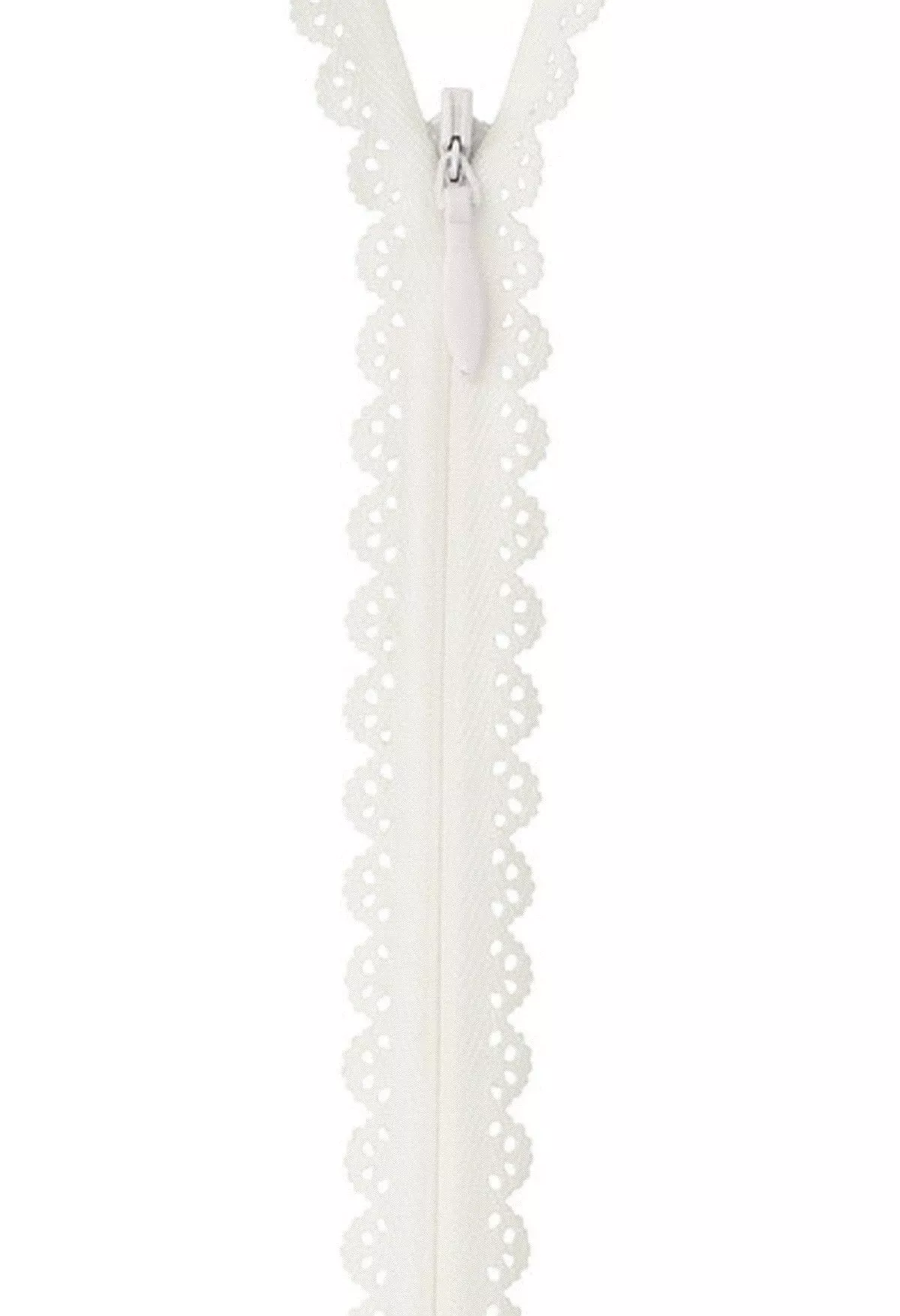 Zipper Lace 40cm, 19mm wide, white