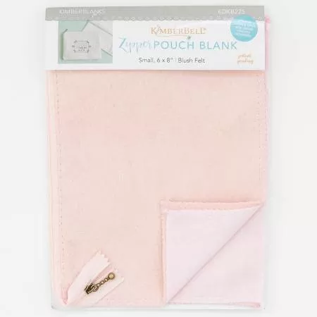 Zipper Pouch Blank Blush Felt Small