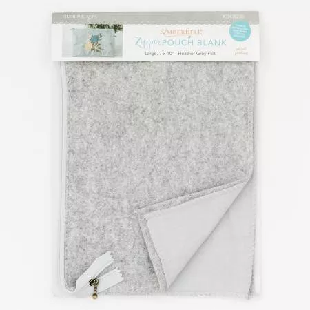 Zipper Pouch Blank Heather Gray Felt Large