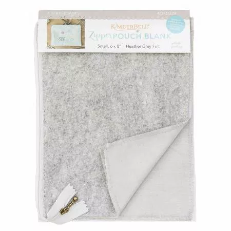 Zipper Pouch Blank Heather Gray Felt Small
