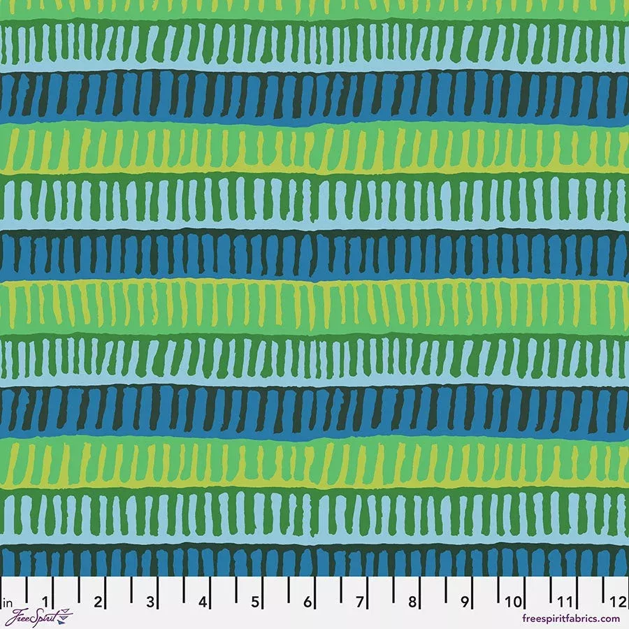 Zipper Stripe in Green Kaffe Fassett Collective August 2025 fabric